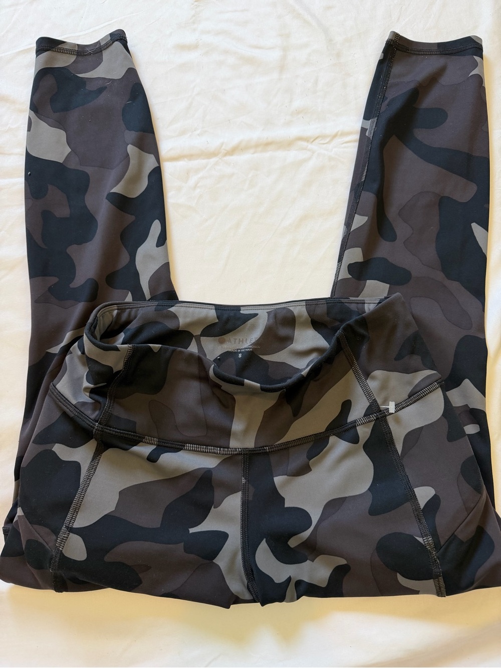Athleta Camo High-Rise Leggings in Black and Gray